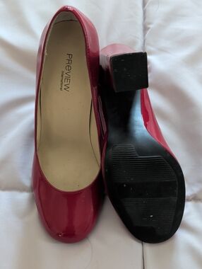 Preview International Women's Red Patent Block Heel Pumps